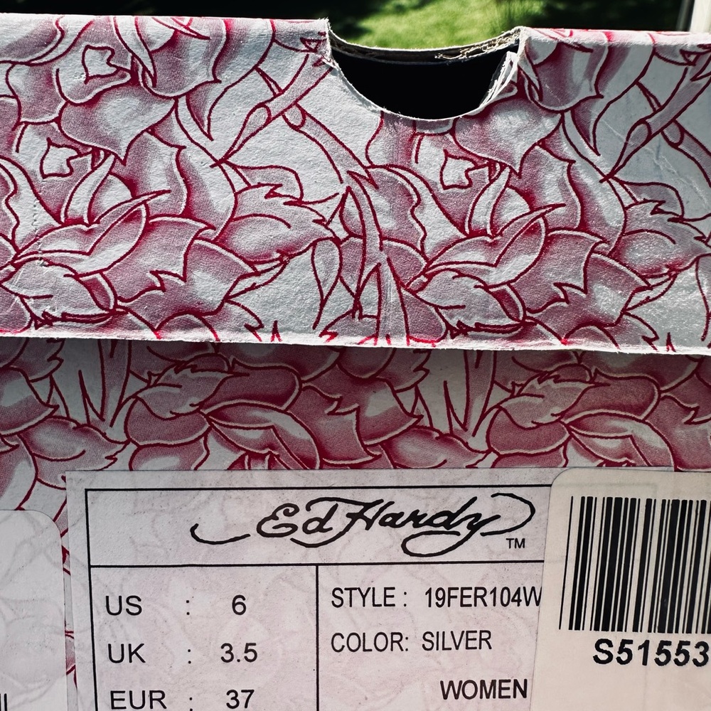 ED HARDY RARE 2010 Ellerise graphic Sneakers NWT old stock Sz 6 narrow - Picture 6 of 8